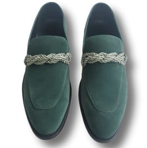 Brand New  Mens Green Suede dress shoe with silver detail - size EU 44/US 11